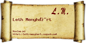 Leth Menyhért névjegykártya